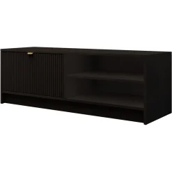 Garnero Arredamenti Mobile porta tv 120x40h cm 1 anta 2 vani a giorno cannettato nero Athena Nero Opaco Clearance