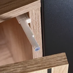 Garnero Arredamenti Mobile porta TV 160x52h cm 2 ante con biocamino noce con stampa nera Mendes Clearance