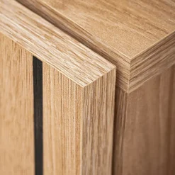 Garnero Arredamenti Mobile porta TV 160x52h cm 2 ante con biocamino noce con stampa nera Mendes Clearance