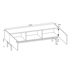 Garnero Arredamenti Mobile porta TV 155x52h cm 2 ante nero rovere cannettato Eterna Nero Opaco - Rovere Outlet