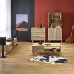 Garnero Arredamenti Mobile porta tv 150x45h cm 2 ante 2 vani a giorno moderno rovere Sombra Hot