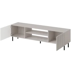 Garnero Arredamenti Mobile porta TV 181x53h cm 2 ante 2 vani con frontali cannettati beige Ziggy Outlet