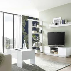 Garnero Arredamenti Mobile porta TV 139x44h cm 2 ante soggiorno bianco lucido Spirit