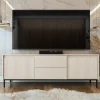 Garnero Arredamenti Mobile porta tv 174x60h cm 2 ante 2 cassetti cannettato beige Strike Discount