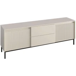 Garnero Arredamenti Mobile porta tv 174x60h cm 2 ante 2 cassetti cannettato beige Strike Discount