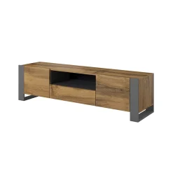 Garnero Arredamenti Mobile porta TV 180x48h cm 2 ante 1 cassetto legno antracite Tampere Clearance