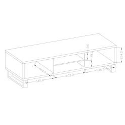 Garnero Arredamenti Mobile porta TV 180x50h cm 2 ante soggiorno quercia metallo nero Petra