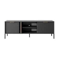 Garnero Arredamenti Mobile porta TV 153x53h cm 2 ante 2 vani moderno antracite Nebula Best