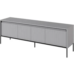 Garnero Arredamenti Mobile porta TV 167x56h cm 2 ante led cannettato nero Camelia Grigio Sale