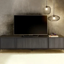Garnero Arredamenti Mobile porta TV 205x48h cm 4 ante Tosca Nero Frassinato Sale