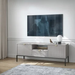Garnero Arredamenti Mobile porta TV 154x56h cm 2 ante moderno soggiorno Alisa Grigio Hot