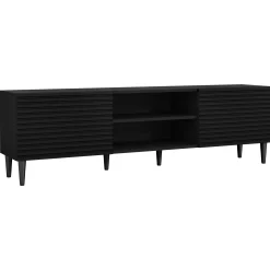 Garnero Arredamenti Mobile porta tv 180x53h cm 2 ante 2 vani a giorno cannettato nero Flippo Online