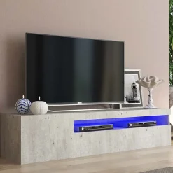 Garnero Arredamenti Mobile porta TV 155x37h cm 1 anta soggiorno Light Small Gihome® Cemento Discount