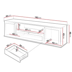 Garnero Arredamenti Mobile porta TV 182x48h cm 2 ante bianco rovere Relaxio Online