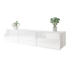 Garnero Arredamenti Mobile porta TV 150x37h cm 2 ante Mons Bianco Lucido Outlet