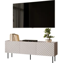 Garnero Arredamenti Mobile porta TV 166x59h cm 3 ante con frontali decorati Daniele Beige