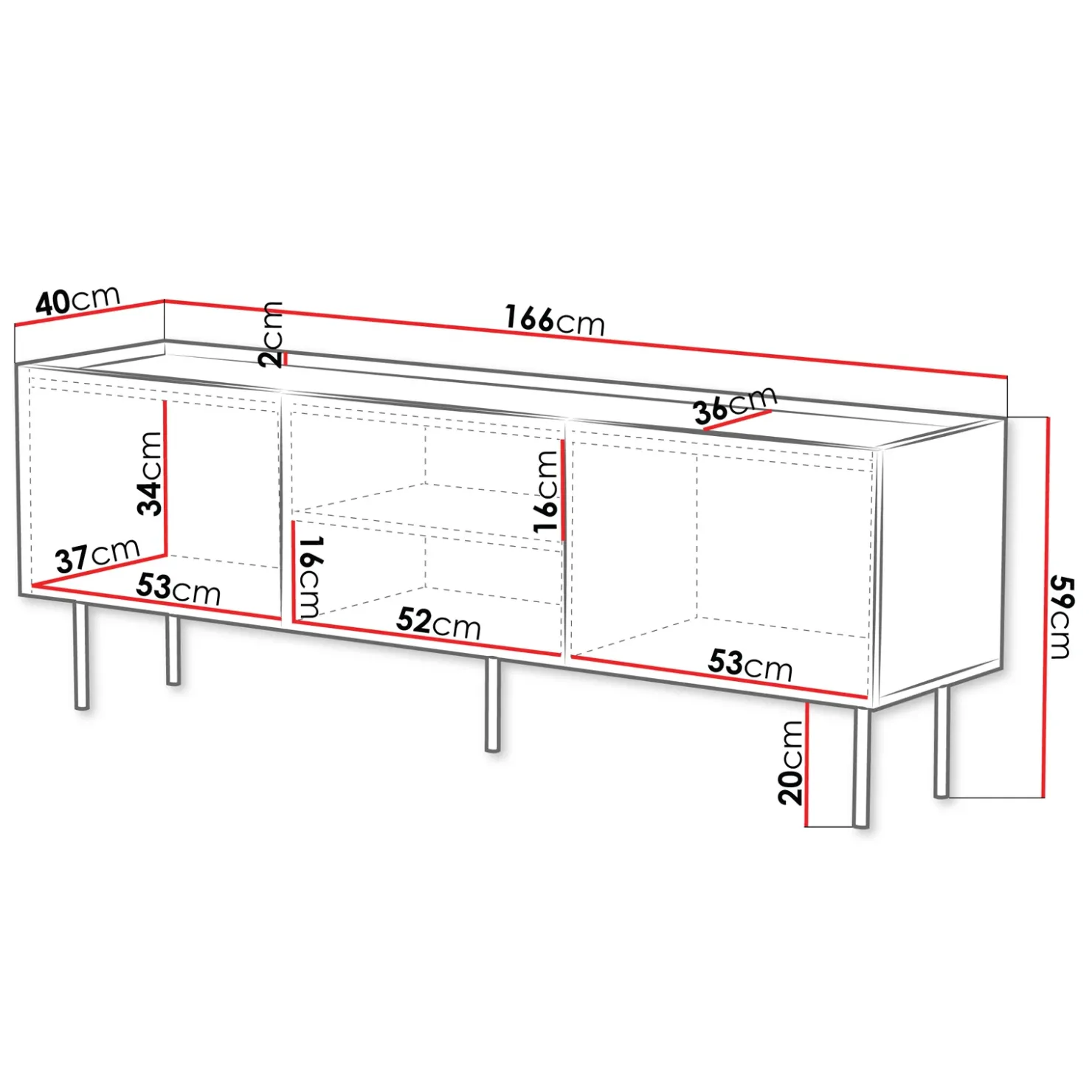 Garnero Arredamenti Mobile porta TV 166x59h cm 3 ante con frontali decorati Daniele Beige