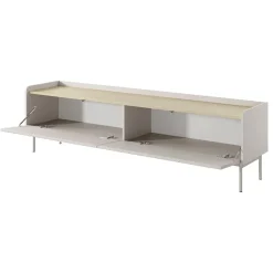 Garnero Arredamenti Mobile porta TV 181x50h cm 2 ante beige cannettato rovere Fioca Clearance
