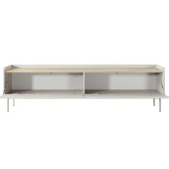 Garnero Arredamenti Mobile porta TV 181x50h cm 2 ante beige cannettato rovere Fioca Clearance