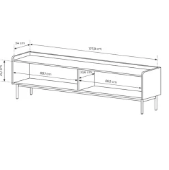Garnero Arredamenti Mobile porta TV 181x50h cm 2 ante beige cannettato rovere Fioca Clearance