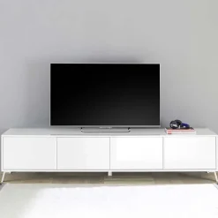 Garnero Arredamenti Mobile porta TV 205x48h cm 4 ante Tosca Bianco Lucido Discount