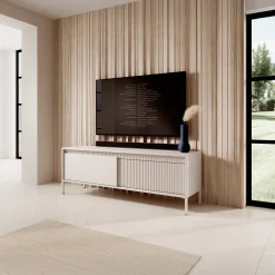 Garnero Arredamenti Mobile porta TV 154x54h cm 2 ante cannettato Ciar Beige Outlet