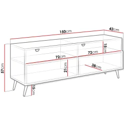 Garnero Arredamenti Mobile porta TV 150x57h cm 2 ante 2 vani con frontali decorati Simona Beige Hot