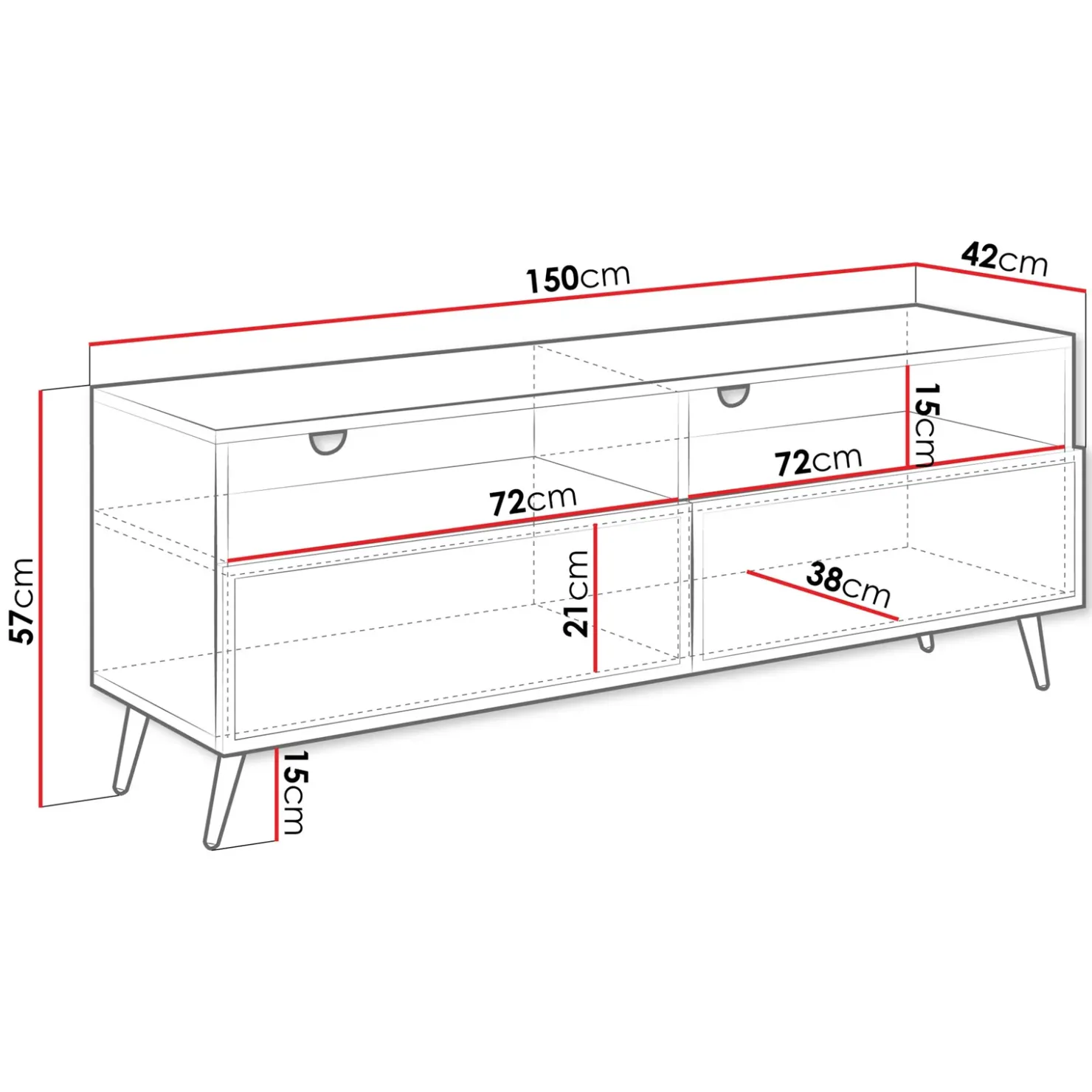 Garnero Arredamenti Mobile porta TV 150x57h cm 2 ante 2 vani con frontali decorati Simona Beige Hot