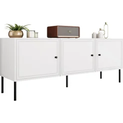 Garnero Arredamenti Mobile porta TV 151x60h cm 3 ante Stark Bianco Opaco New