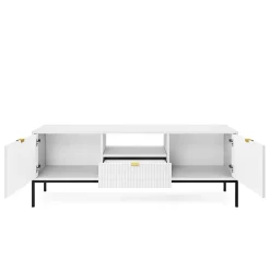 Garnero Arredamenti Mobile porta TV 154x56h cm 2 ante moderno soggiorno bianco Alisa Bianco Opaco Outlet