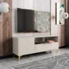 Garnero Arredamenti Mobile porta TV 154x60h cm 1 anta 2 cassetti 2 vani a giorno beige con frontali serigrafati Miriam Sale