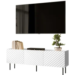 Garnero Arredamenti Mobile porta TV 166x59h cm 3 ante con frontali decorati bianco Daniele Bianco Opaco Clearance
