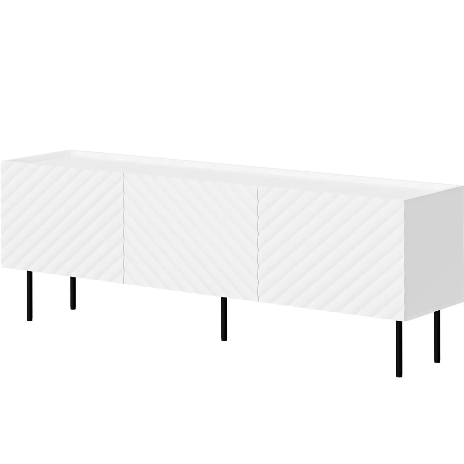 Garnero Arredamenti Mobile porta TV 166x59h cm 3 ante con frontali decorati bianco Daniele Bianco Opaco Clearance