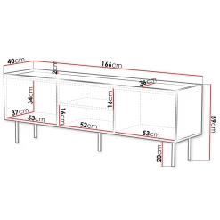 Garnero Arredamenti Mobile porta TV 166x59h cm 3 ante con frontali decorati bianco Daniele Bianco Opaco Clearance