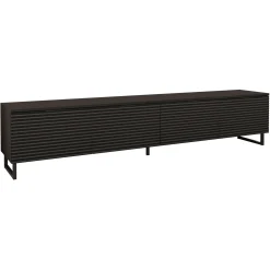 Garnero Arredamenti Mobile porta tv 200x40h cm 4 ante cannettato moderno nero grafite Tiziana Hot