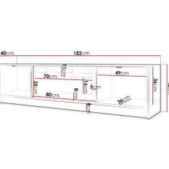 Garnero Arredamenti Mobile porta TV 182x48h cm 2 ante con caminetto nero cannettato Athena Nero Opaco Online