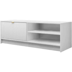 Garnero Arredamenti Mobile porta tv 120x40h cm 1 anta 2 vani a giorno cannettato bianco Athena Bianco Opaco Clearance