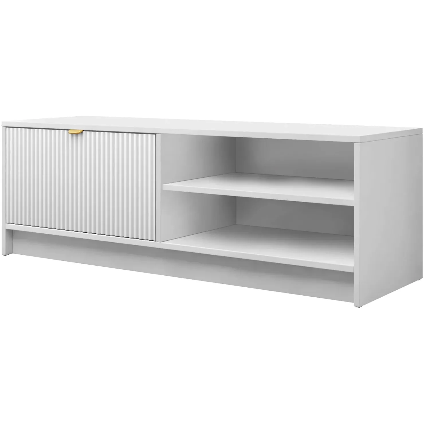Garnero Arredamenti Mobile porta tv 120x40h cm 1 anta 2 vani a giorno cannettato bianco Athena Bianco Opaco Clearance