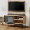 Garnero Arredamenti Mobile porta TV 117x60h cm 1 anta 2 vani a giorno rovere nero Herning New