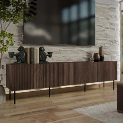 Garnero Arredamenti Mobile porta TV 201x58h cm 4 ante noce cannettato Gabiot Online