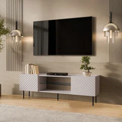 Garnero Arredamenti Mobile porta TV 181x59h cm 2 ante 2 vani con frontali decorati Daniele Beige Best