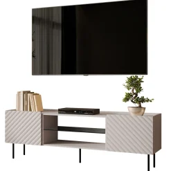 Garnero Arredamenti Mobile porta TV 181x59h cm 2 ante 2 vani con frontali decorati Daniele Beige Best