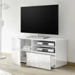Garnero Arredamenti Mobile porta TV 122x57h cm 1 anta 1 cassetto bianco Paradise Bianco Lucido