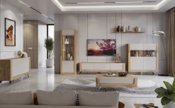 Garnero Arredamenti Mobile porta TV 200x52h cm 2 ante 1 cassetto rovere tortora lucido Jumbo Tortora - Rovere Online