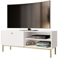 Garnero Arredamenti Mobile porta TV 120x48h cm 1 anta 2 vani bianco opaco Giuggiola Discount