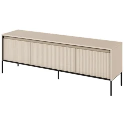 Garnero Arredamenti Mobile porta TV 167x56h cm 2 ante led cannettato nero Camelia Beige Hot