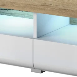 Garnero Arredamenti Mobile porta TV 208x48h cm 2 ante 4 cassetti bianco lucido rovere Tahiti Outlet