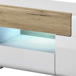 Garnero Arredamenti Mobile porta TV 208x48h cm 2 ante 4 cassetti bianco lucido rovere Tahiti Outlet