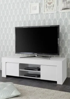 Garnero Arredamenti Mobile porta TV 138x44h cm 2 ante soggiorno Halston Bianco Opaco Discount