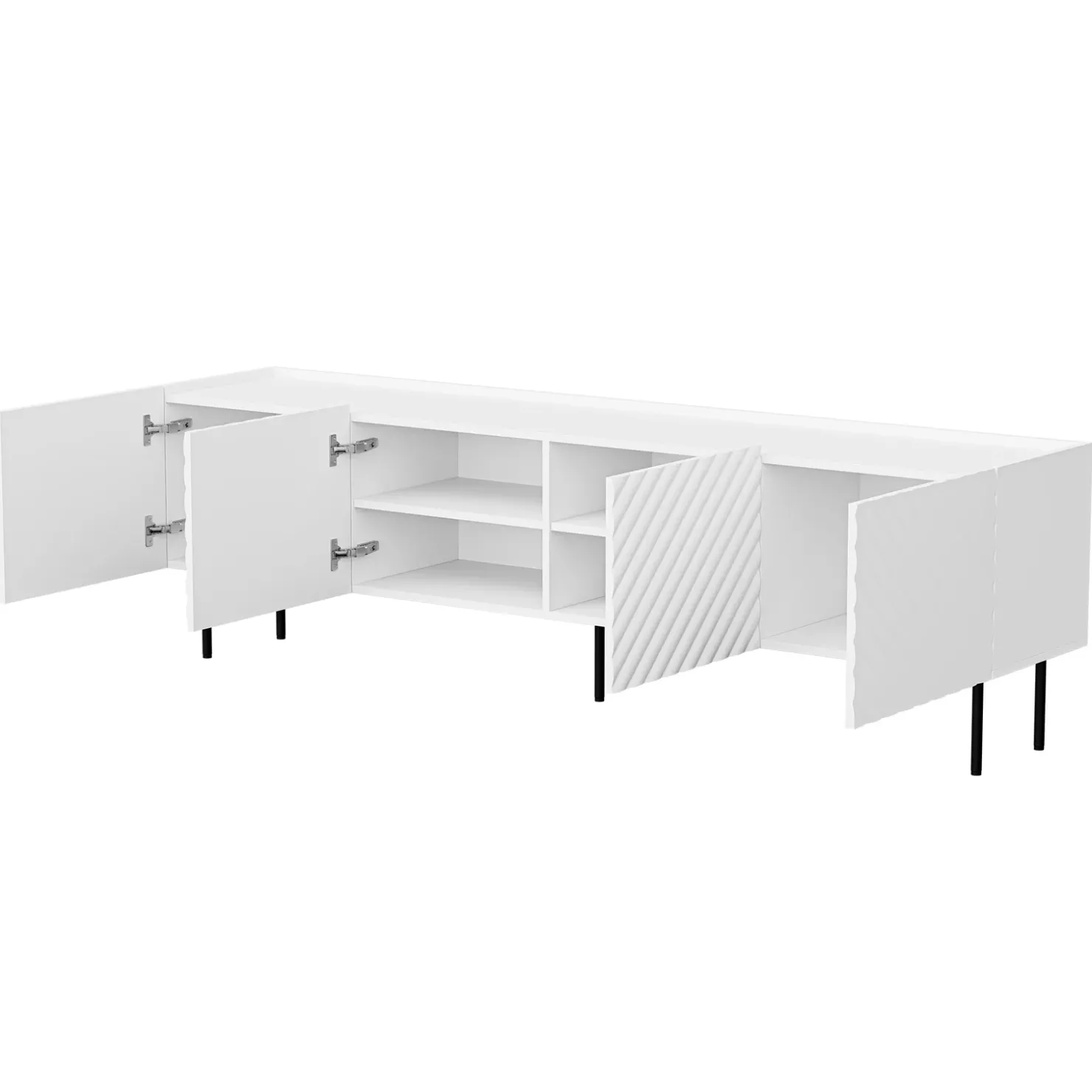 Garnero Arredamenti Mobile porta TV 200x59h cm 4 ante con frontali decorati bianco Daniele Bianco Opaco Online